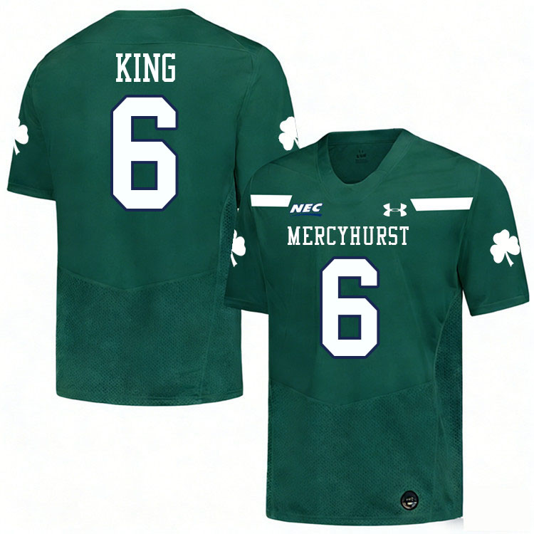 Mercyhurst Lakers #6 Jonas King College Football Jerseys,Uniforms Stitched-Green